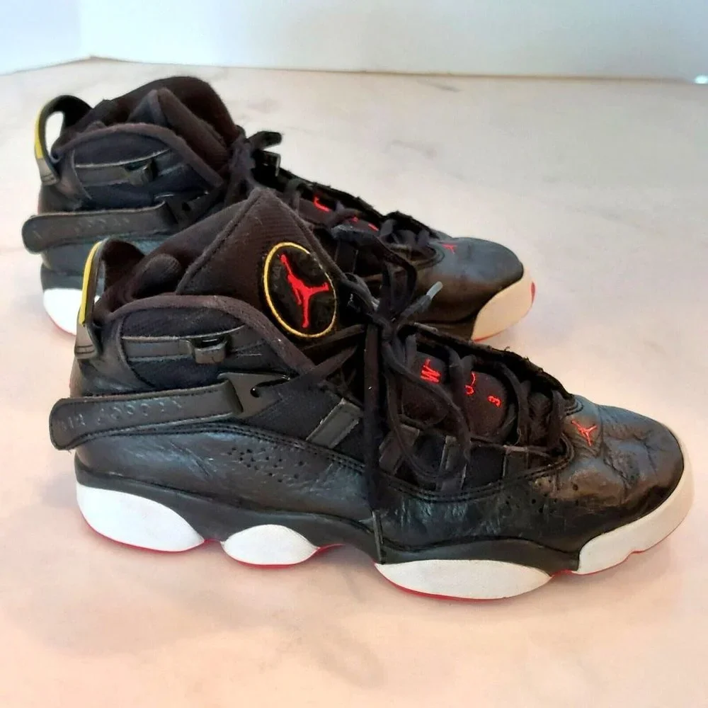 Nike Air Jordan‎ 6 Rings 323419-063 Basketball Black Red White Size 7Y